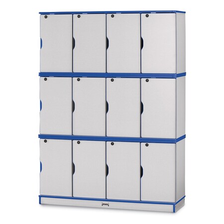 Jonti-Craft Rainbow Accents Stacking Lockable Lockers, Triple Stack, Blue 4697JC003
